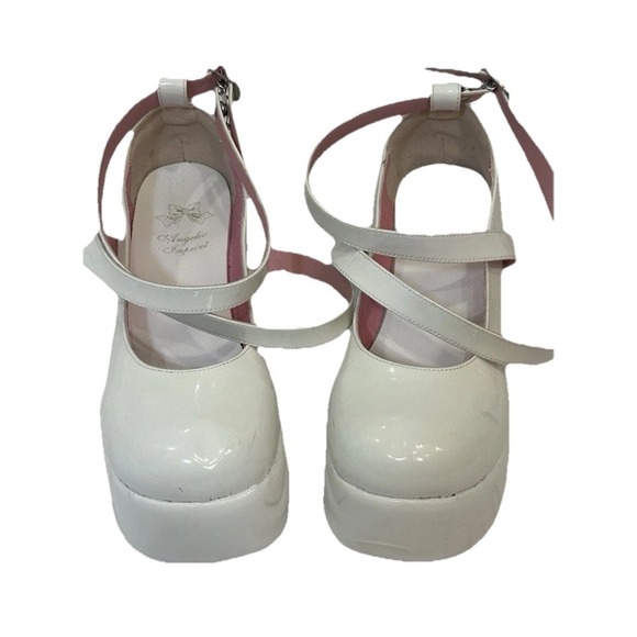 Lolita White Platform Mary Janes Mori Girl Harajuku Kawaii Cosplay 6.5 - Picture 1 of 8